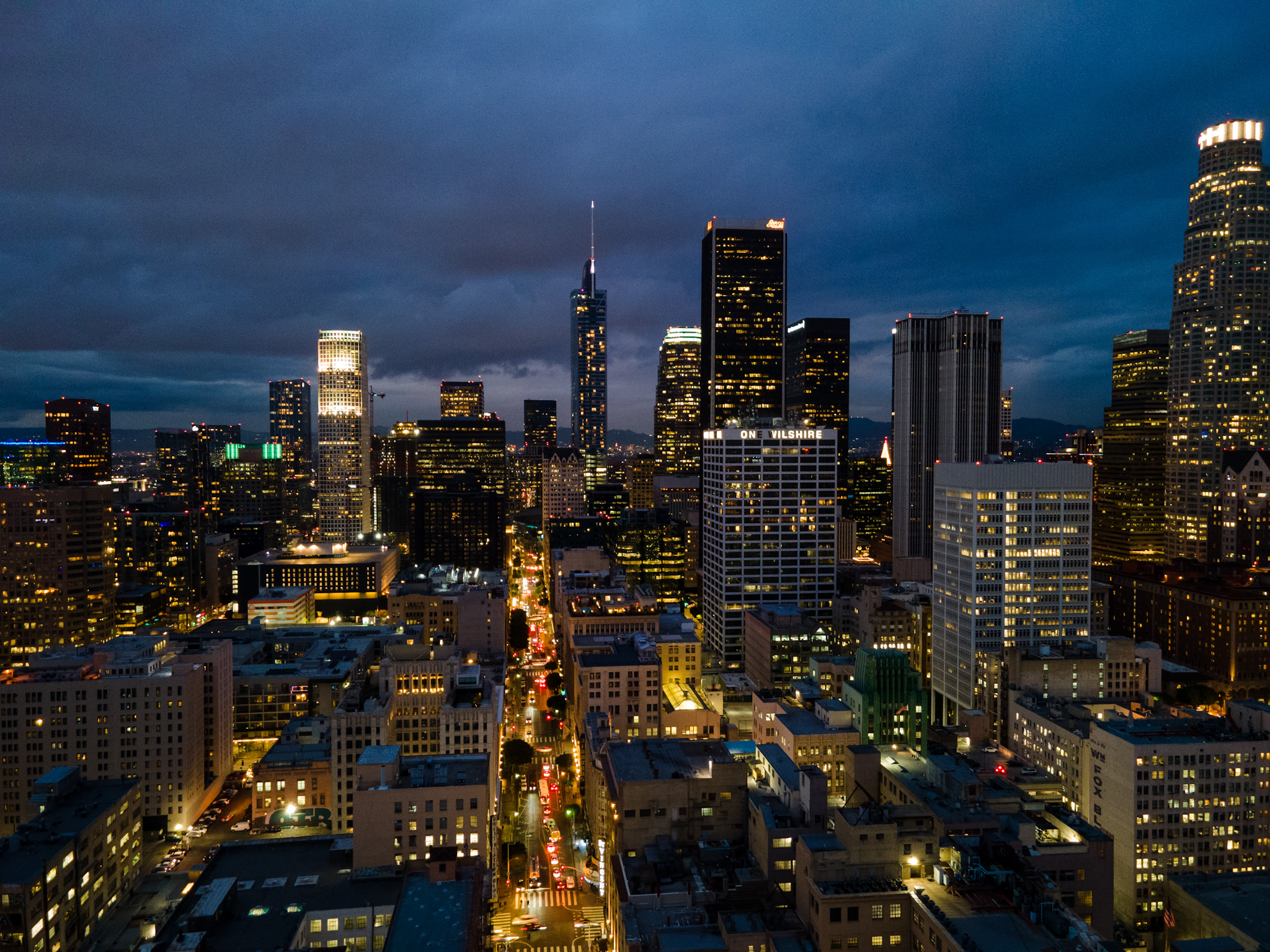 LA night downtown